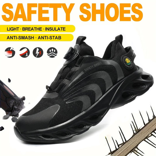 Lace-Free Breathable Lightweight Comfortable Anti-Smashing Anti-Puncture Safety Shoes