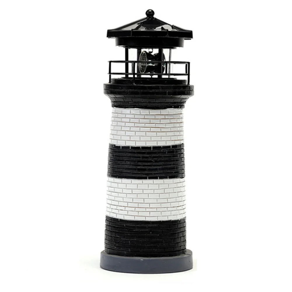 Solar Powered Resin Decorative Lighthouse Light Lighthouse Night Light Lighthouse Lantern Ornament for Home Yard Outdoor Decor