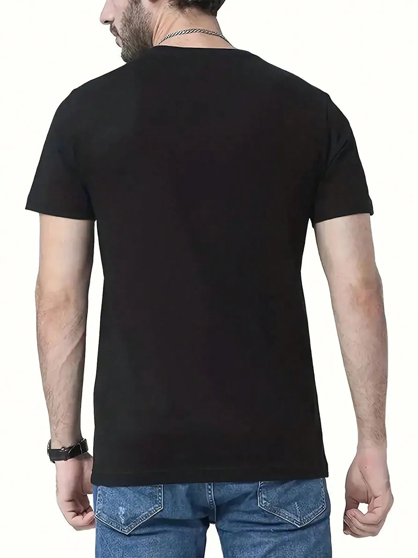 Manfinity Dauomo Men's Letter Print Round Neck T-Shirt
