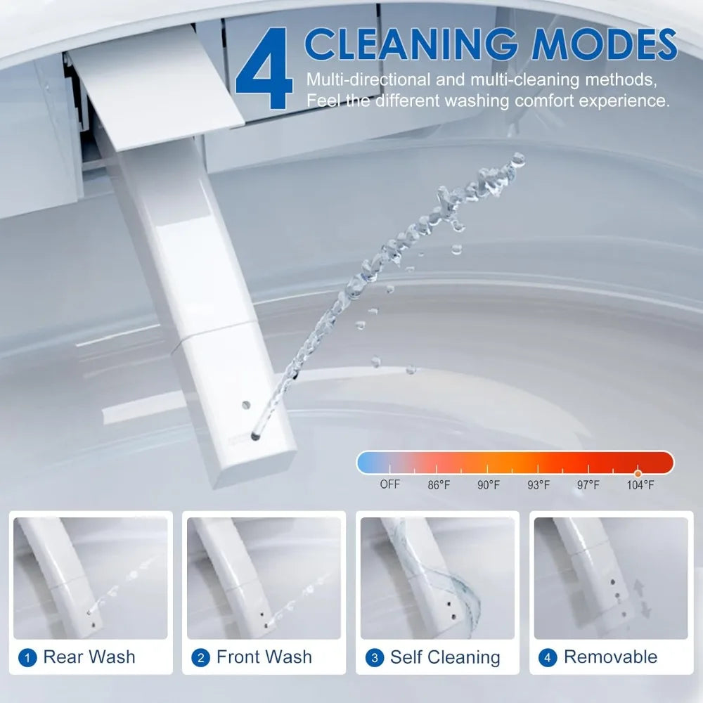 Smart Toilet, Bidet Toilet with Pump Assisted Flush, Foot Sensor Operation, Heated Bidet Seat, Warm Water, Dryer