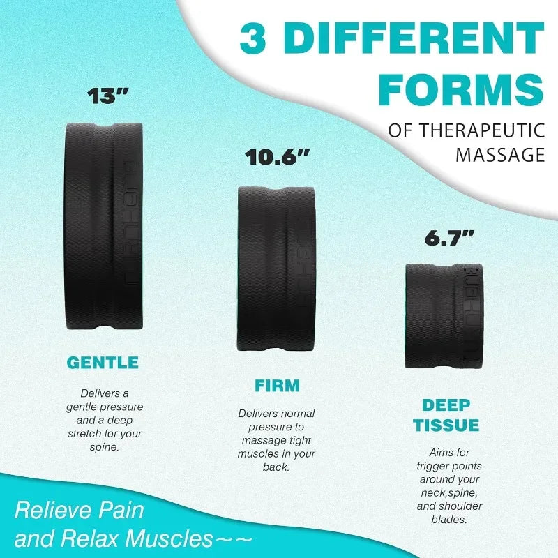 Back Roller - Back Wheel for Deep Tissue Massage,Yoga Wheel for Back Pain & Stretching- Comfy Deep Tissue Massage Rolle