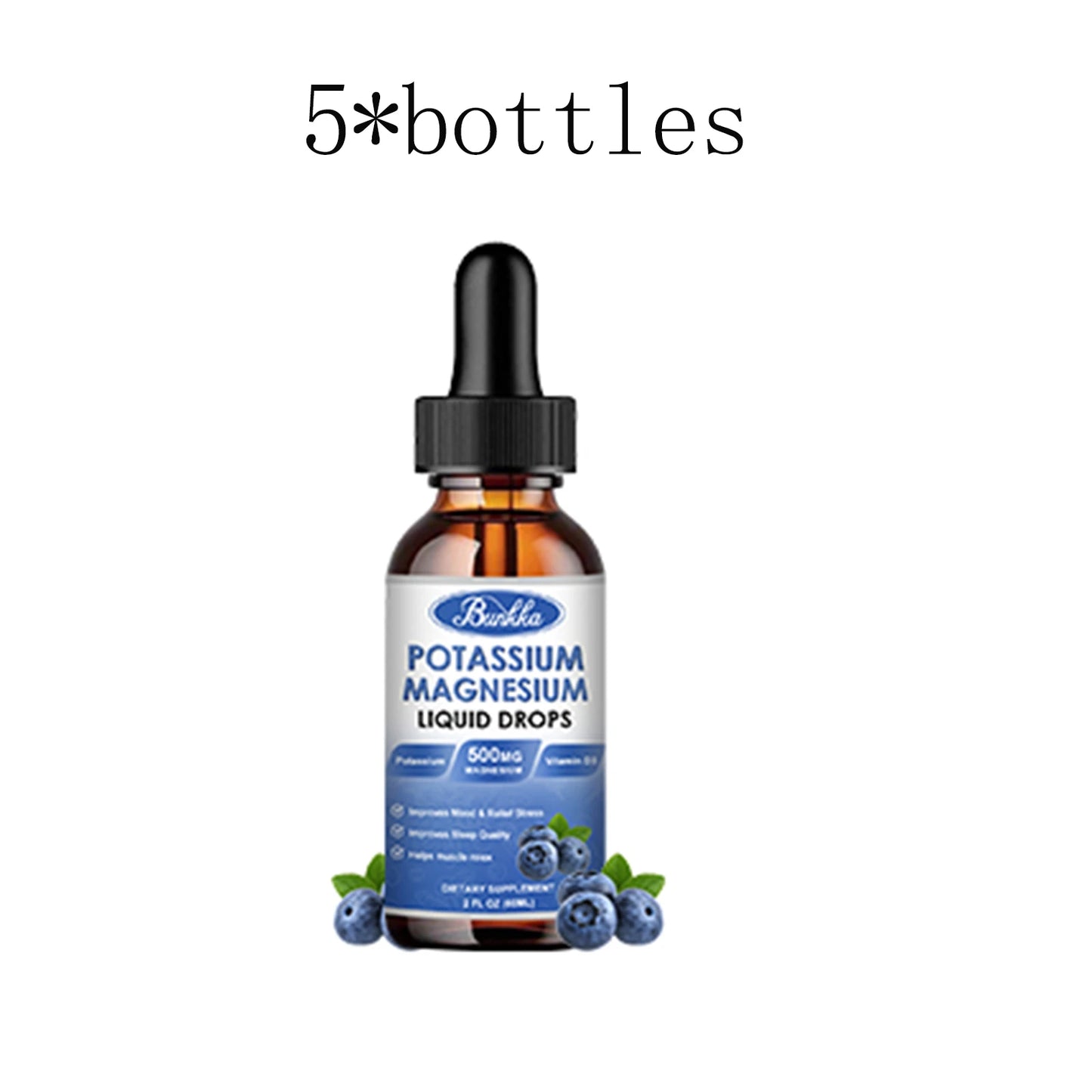 Potassium Magnesium Supplement Liquid High Absorption Calm Magnesium Complex 500mg Potassium 99mg Calcium Vitamin D3 Zinc