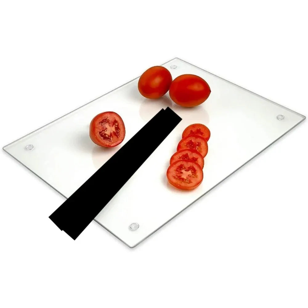 Tempered Glass Cutting Board – Long Lasting Clear – Scratch Resistant, Shatter, Dishwasher Safe. (Large 12x16")