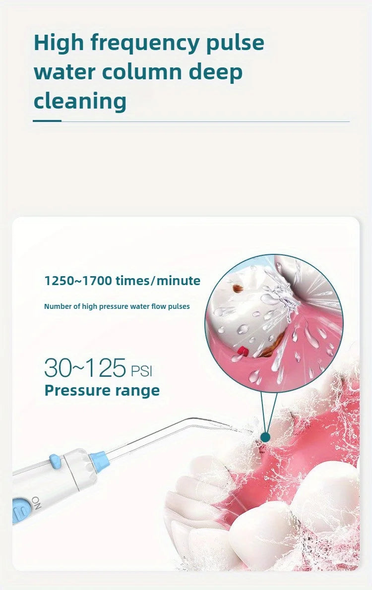 2-in-1 Electric Toothbrush Water Flosser Oral Irrigator 600ML Desktop Water Flosser Dental Irrigation with 7 Nozzles for Homeuse