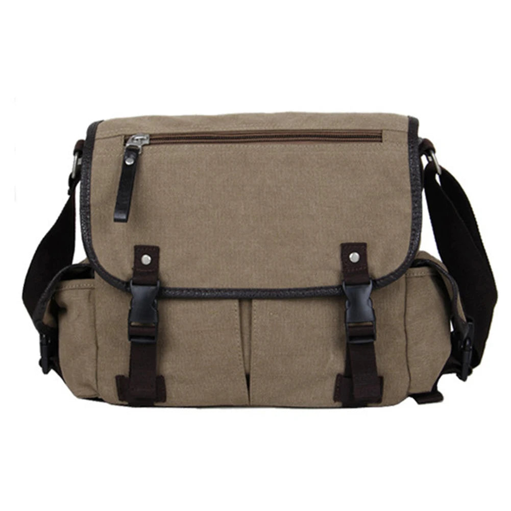 Large Capacity Vintage Crossbody Bag for Men and Women Adjustable Strap Water Resistant Messenger Handbag
