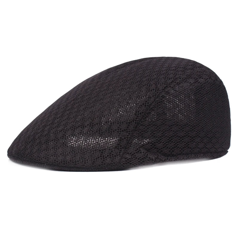 2025 New Summer Casual Beret Hat Unisex Mesh Flat Caps Newsboy Style adjustablr Fashion Breathable Summer Hat for Women Men Caps