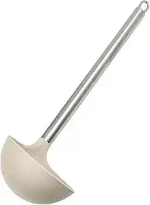 Cream Wheat Straw Ladle with Stainless Steel Handle Kitchen Utensils, 13 Inch