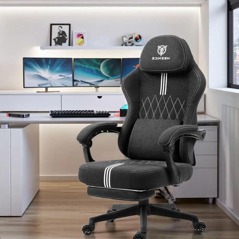 Gaming Chair Fabric, Big and Tall Gaming Chairs for Adults with Pocket Spring Cushion,Adjustable High Back Gamer Chair 300LBS