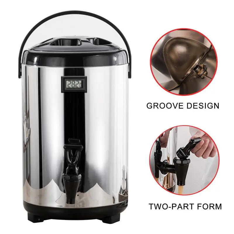 Insulated Beverage Dispenser 12L 10L  8L Stainless Steel Thermal Carafe Pot With Spigot Large Capacity Hot Liquids Container