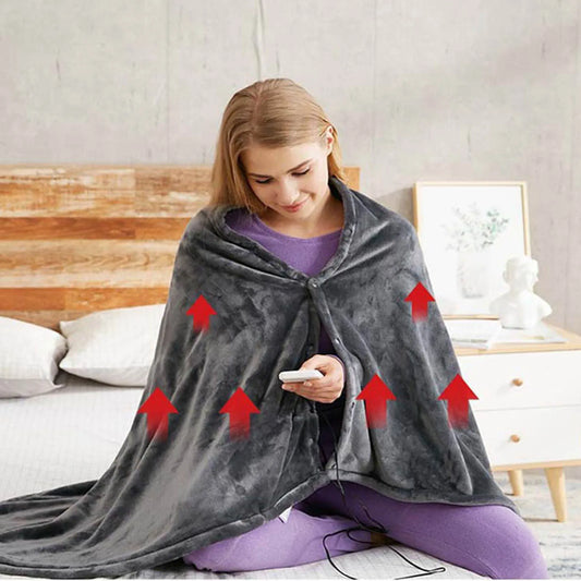 Portable USB Electric Heating Blanket - Heat 3 Levels Adjustable Fast Heating Shawl Suitable For Home/Office/Camping Outdoor Use