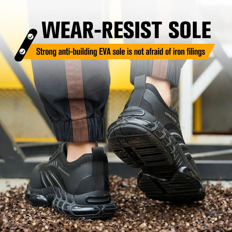 Breathable Lightweight Comfortable Anti-Smash Anti-Puncture Safety Shoes for Men