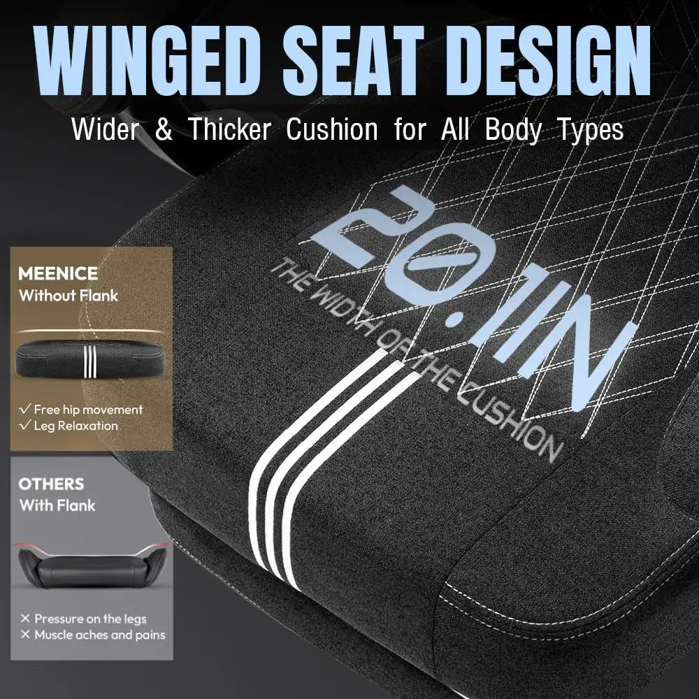 Gaming Chair Fabric, Big and Tall Gaming Chairs for Adults with Pocket Spring Cushion,Adjustable High Back Gamer Chair 300LBS
