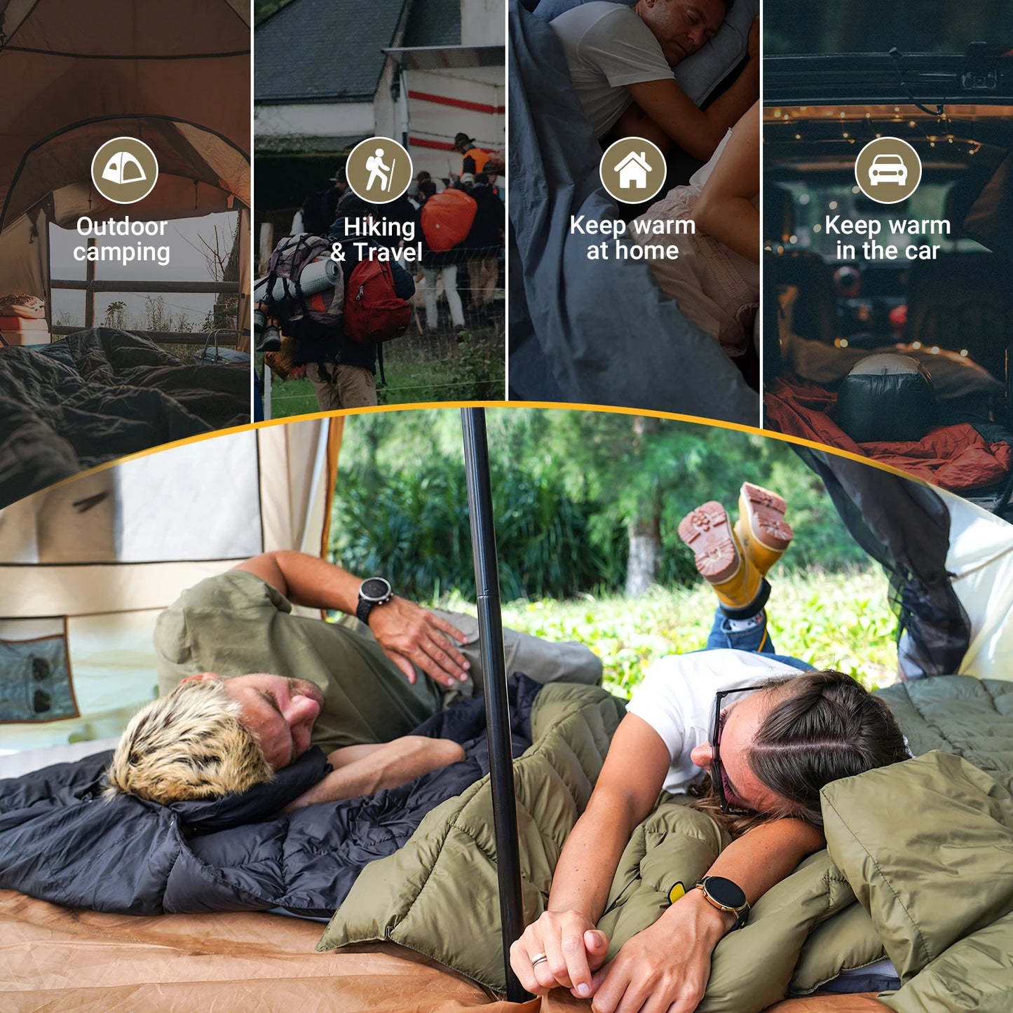 KingCamp Blanket, Blanket With Buckles, Warm Comfy Foldable For Camping, Picnic, Grass, Concerts, Car, Indoor