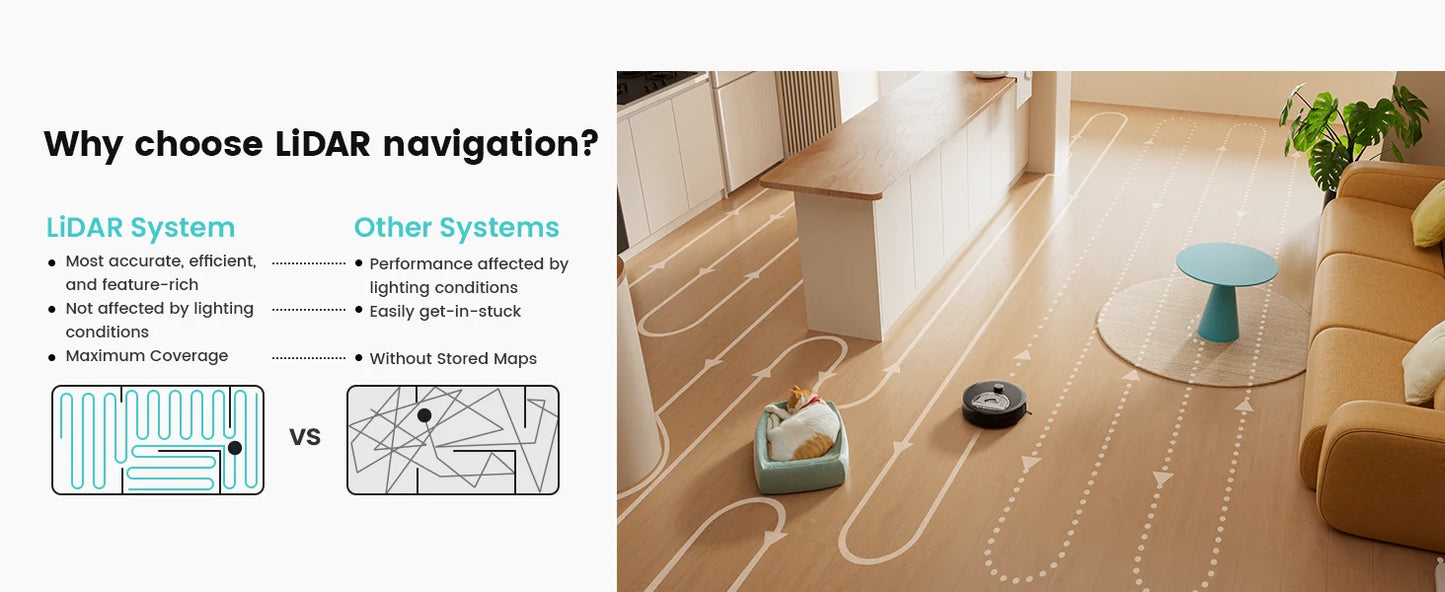Lefant M330 Pro Robot Vacuum and Mop combo, 5000Pa,dTOF LiDAR Navigation,Compatible with Alexa/Google/WiFi