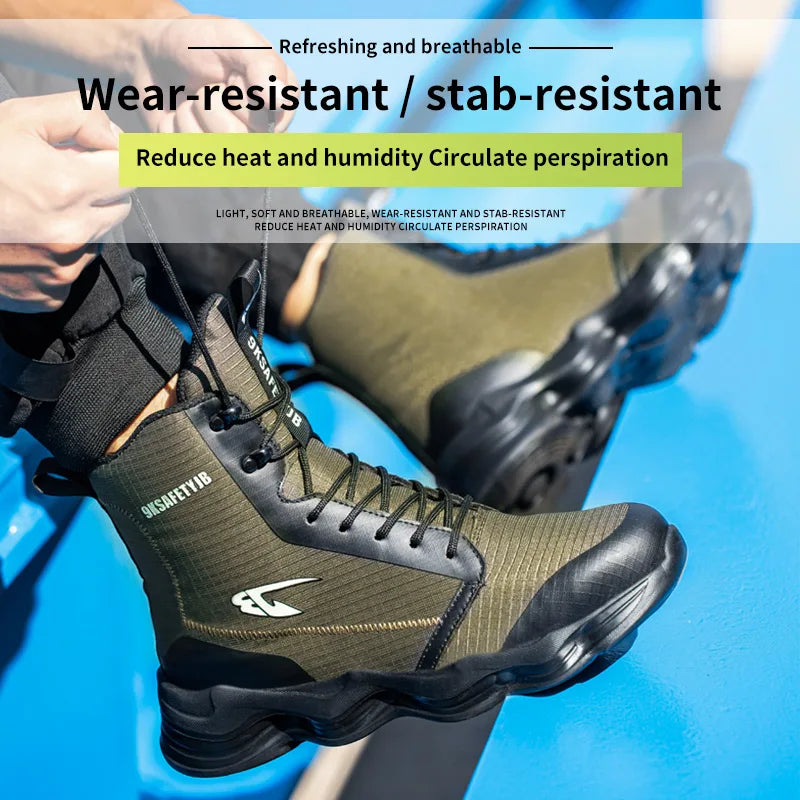 Fashionable Breathable Anti-Smash and Anti-Puncture Safety Shoes for Men