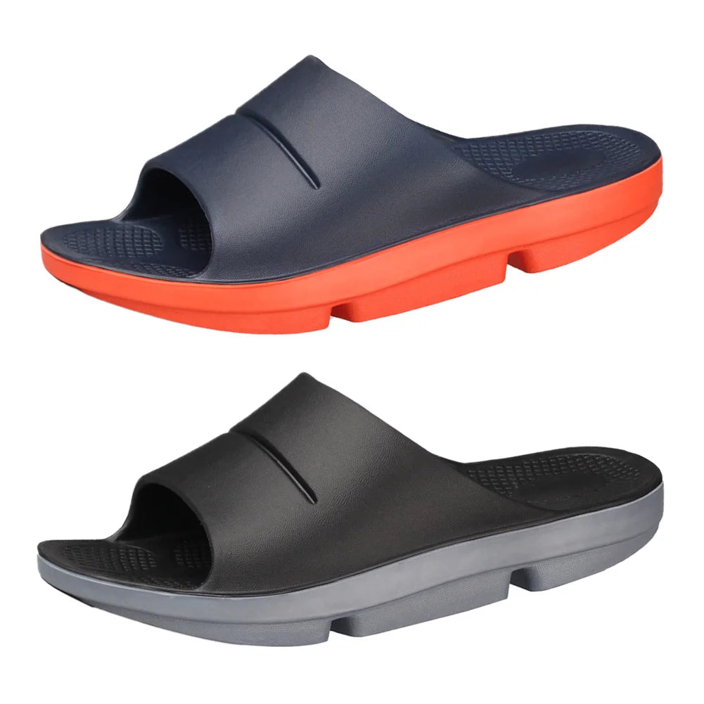 Mens Plantar Fasciitis Thick Cushion Slides Arch Support Summer Beach Sandals Lightweight Recovery Footwear for Indoor Outdoor