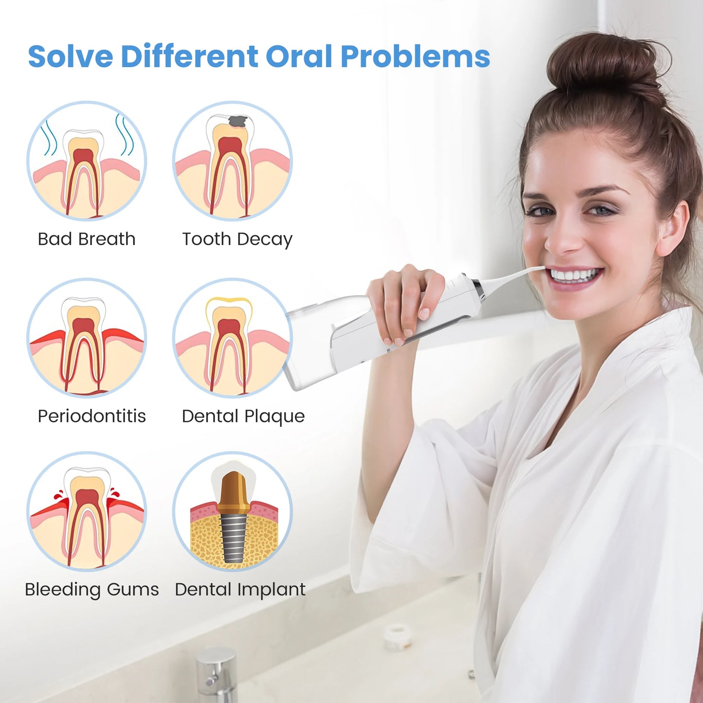 Sejoy Cordless Oral Irrigator Kits Dental Flosser Portable Teeth Picks and Electric Toothbrush Teeth Cleaner