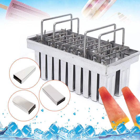 20-Cavity Stainless Steel Ice Pop Mold, Food-Grade Material, Easy to Clean, Ideal for Homemade Healthy Popsicles