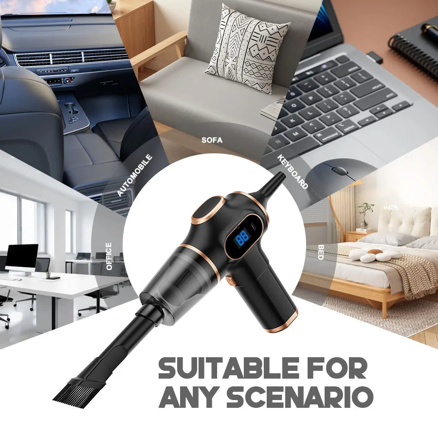 ABS Wireless Car Vacuum Cleaner High Power Mini Household Cleaning Machine for Sofa Office and Carpet