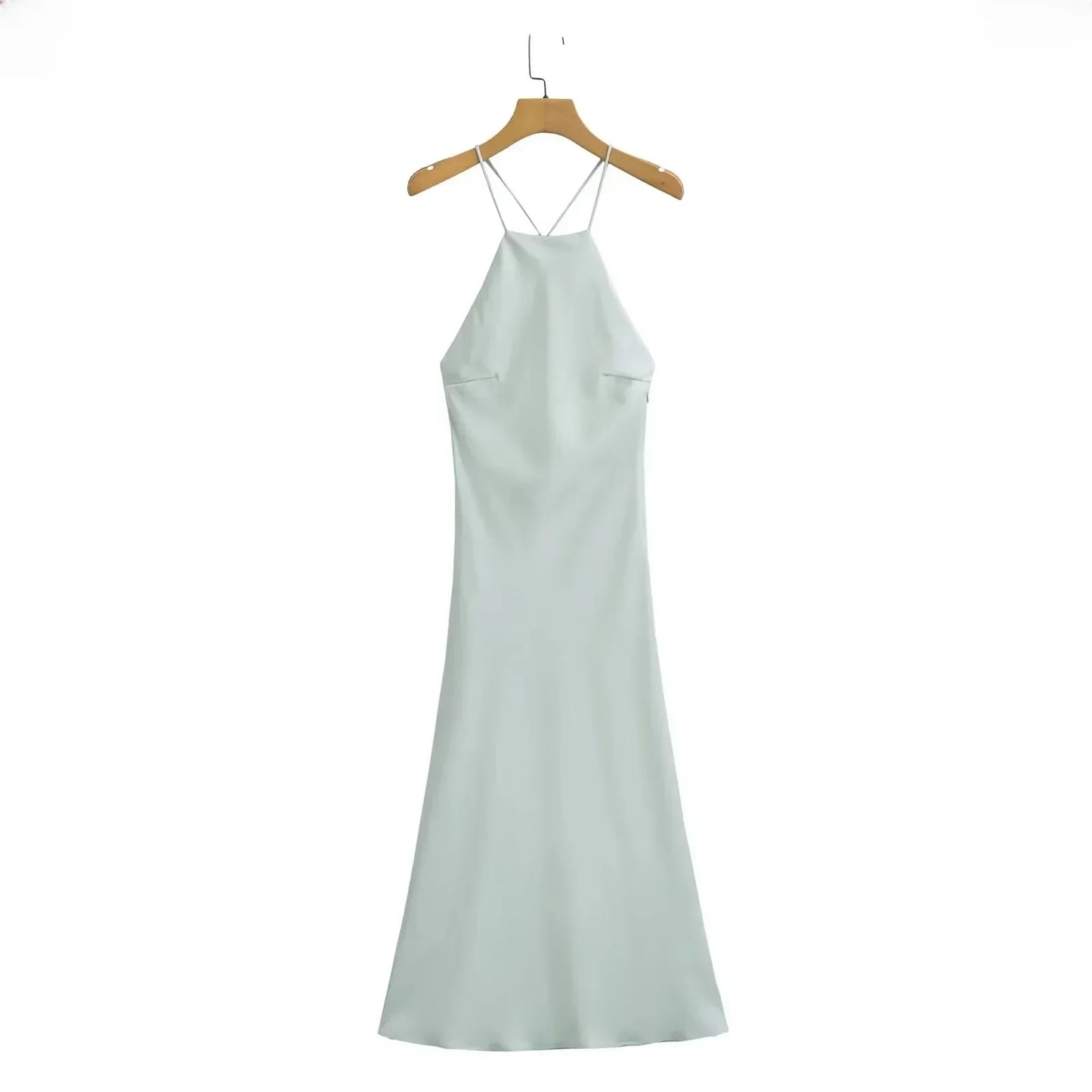 2025 Summer New Women's Dress Tanksilk-satin Feeling Sleeveless Dress 9588 Western Style Fashion