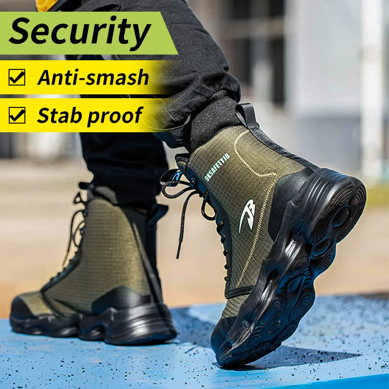 Fashionable Breathable Anti-Smash and Anti-Puncture Safety Shoes for Men