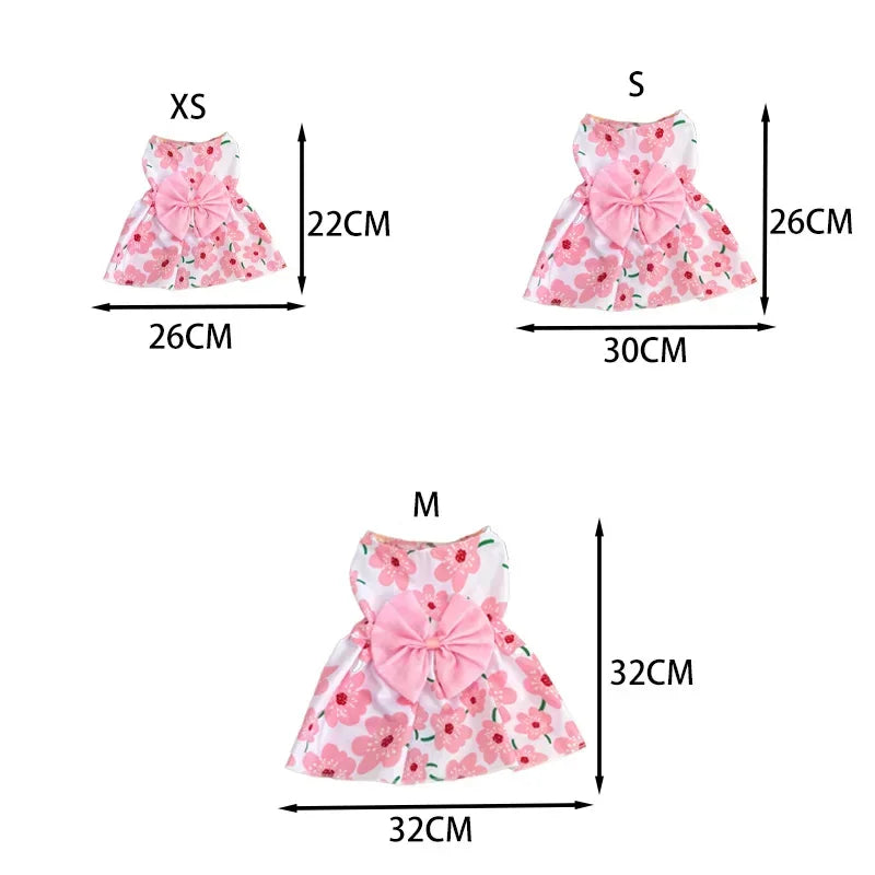 Puppy Skirt Spring Summer Dog Princess Dress Pet Skirt Cute Dog Dress Bow Lace for Small Medium Puppy Poodle Chihuahua Dog Cloth