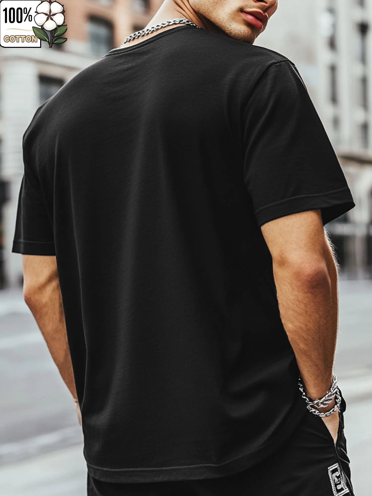 Men's Stylish I Love My Wife Creative Print T-Shirt Crew Neck Short Sleeve Top For Spring And Summer Trendy Streetwear Fashion