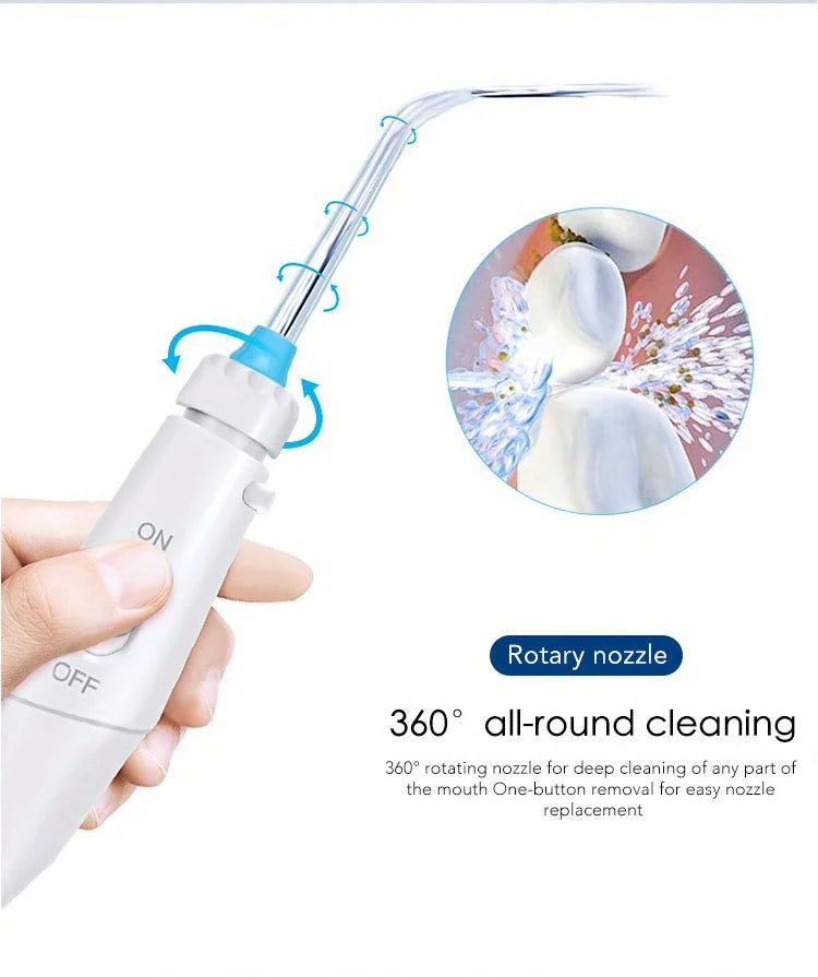 2-in-1 Electric Toothbrush Water Flosser Oral Irrigator 600ML Desktop Water Flosser Dental Irrigation with 7 Nozzles for Homeuse
