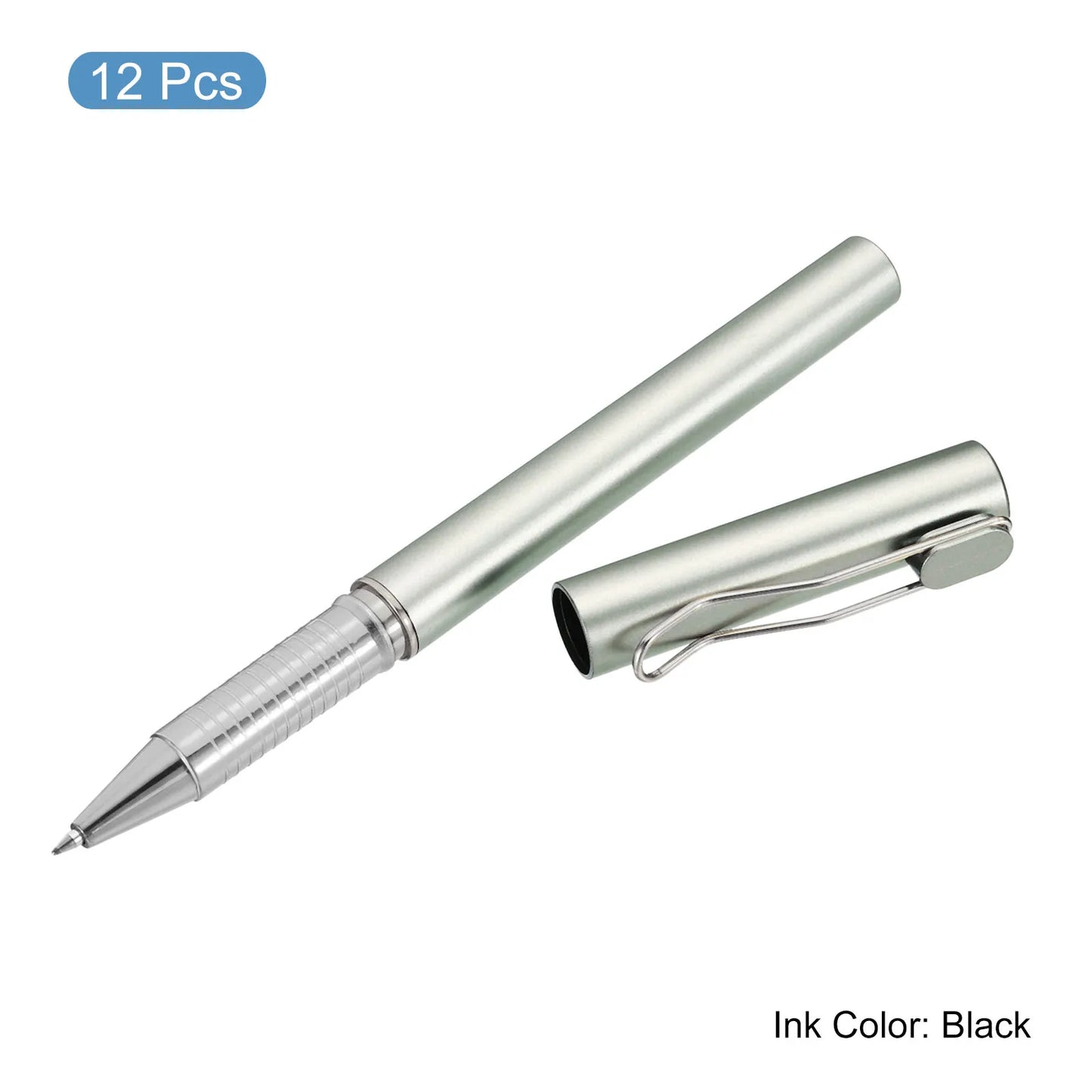 12 Pieces Black Ink Gel Pens Roller Ball Pens 0.5mm Fine Point Smooth Writing Office Supplies