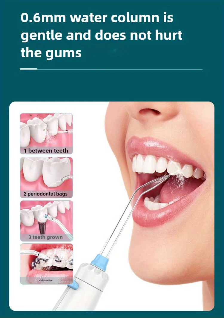 2-in-1 Electric Toothbrush Water Flosser Oral Irrigator 600ML Desktop Water Flosser Dental Irrigation with 7 Nozzles for Homeuse