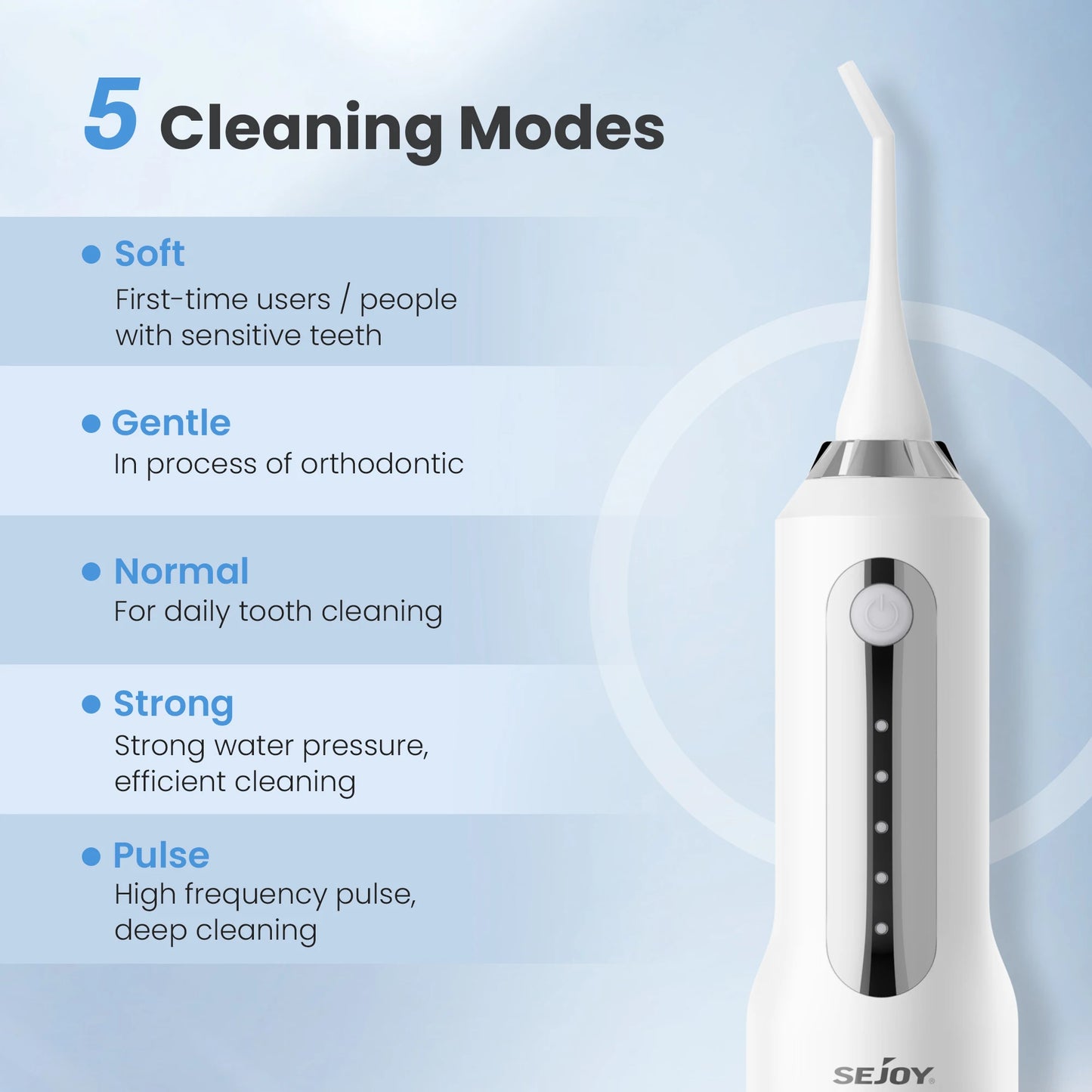Sejoy Cordless Oral Irrigator Kits Dental Flosser Portable Teeth Picks and Electric Toothbrush Teeth Cleaner