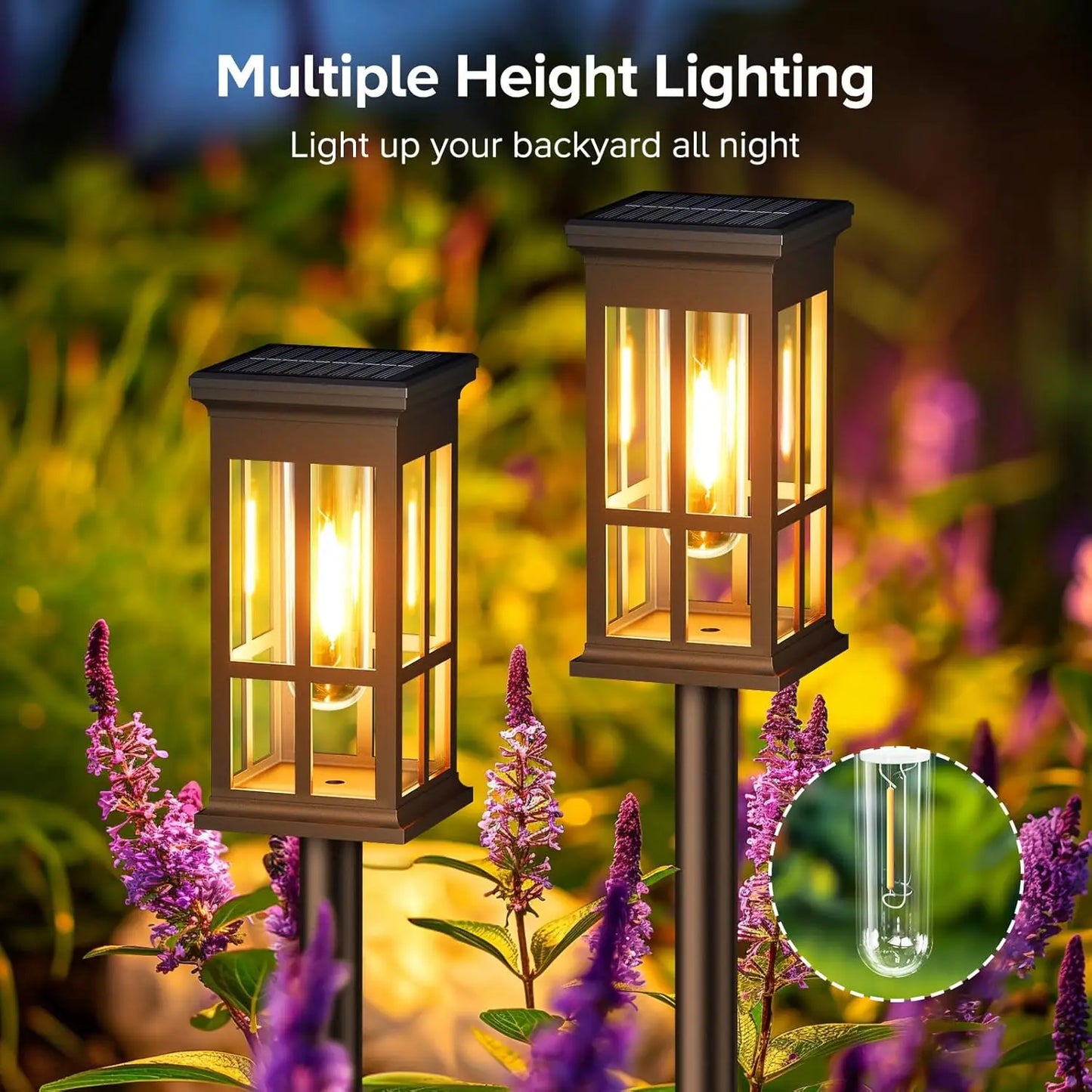 6 Pack Solar Pathway Lights - Super Bright Outdoor Solar Lights for Patio/Patio/Sidewalk - Outdoor Gifts