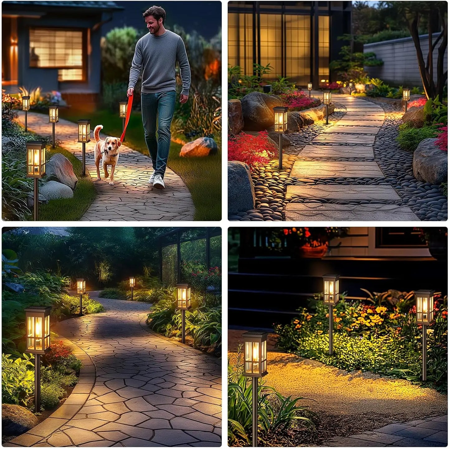 6 Pack Solar Pathway Lights - Super Bright Outdoor Solar Lights for Patio/Patio/Sidewalk - Outdoor Gifts
