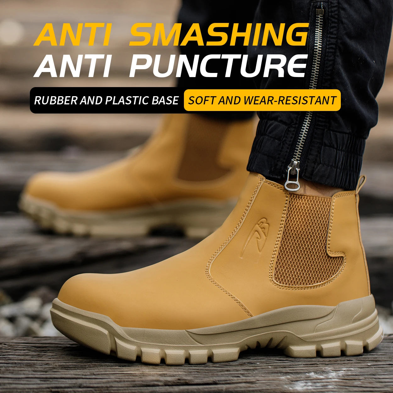 Waterproof Men's Safety Work Boots Steel Toe Shoes Anti Impact Anti Puncture Outdoor Hiking Protective Boots