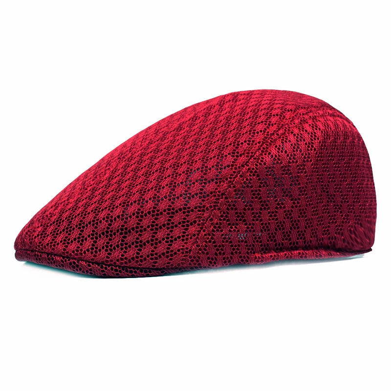 2025 New Summer Casual Beret Hat Unisex Mesh Flat Caps Newsboy Style adjustablr Fashion Breathable Summer Hat for Women Men Caps