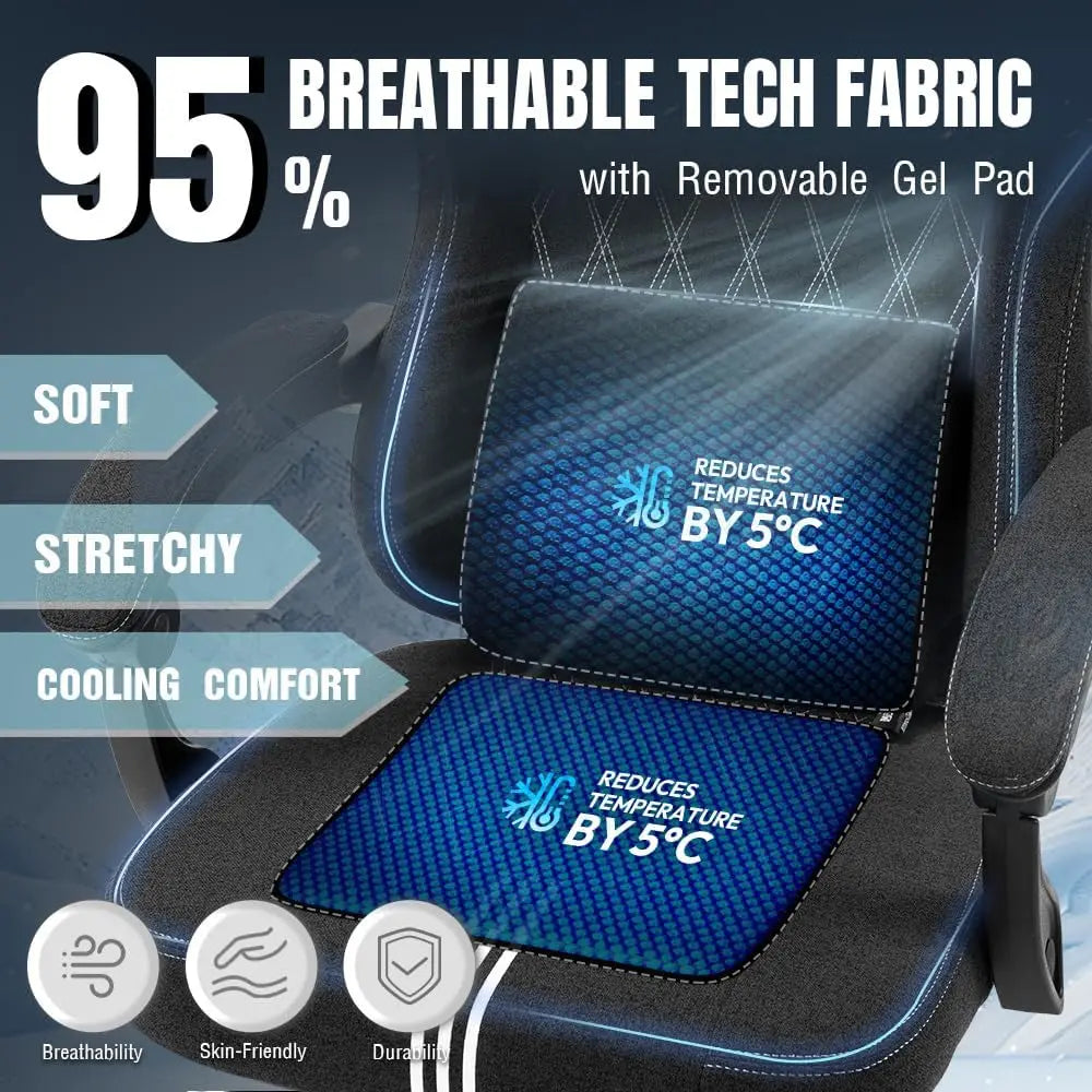 Gaming Chair Fabric, Big and Tall Gaming Chairs for Adults with Pocket Spring Cushion,Adjustable High Back Gamer Chair 300LBS