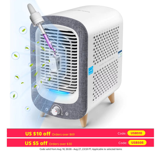 Jafanda Air Purifier for Home Bedroom 780sq ft, HEPA &Activated Carbon, Air Cleaner with Fragrance Sponge & Nightlight for Smoke