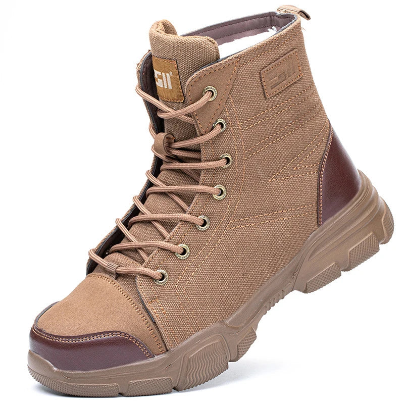 Men's Industrial Safety Shoes Steel Toe Cap Anti Smash Anti Puncture Outsole Outdoor Indestructible Construction Work Shoes
