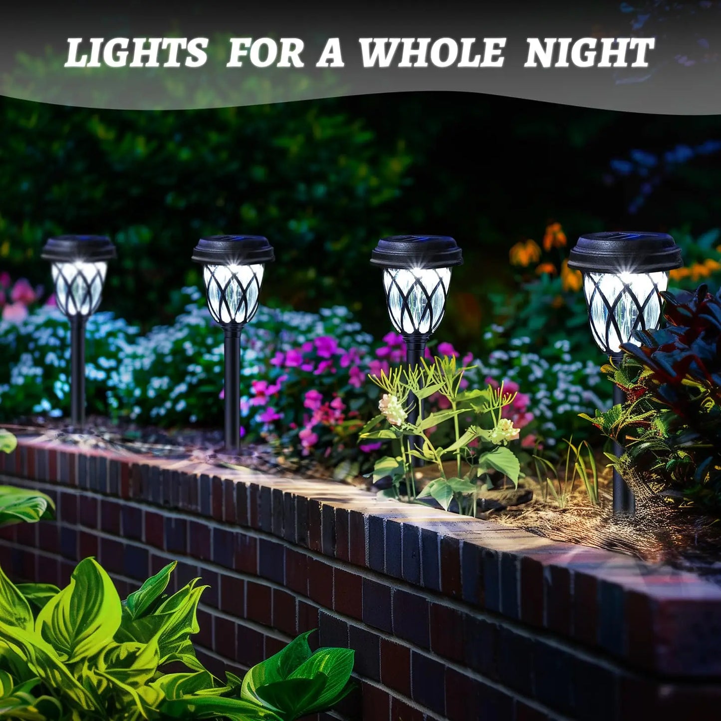 10 Pack solar powered small tube Light and shadow lamplawn lamp light is suitable for courtyard garden lawndecoration landscape