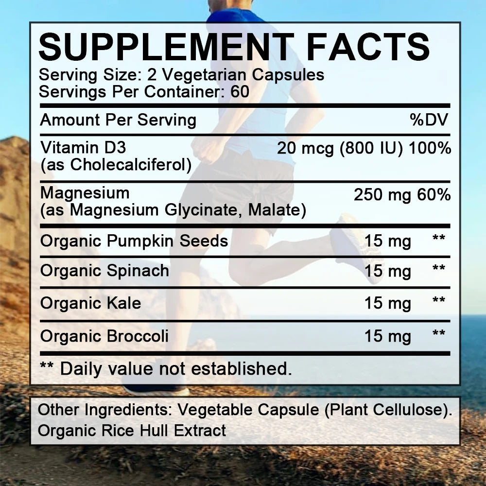 Magnesium Capsules Magnesium Malate and Glycinate Supplement Boosts Immunity Promotes Heart Health and Strong Bones