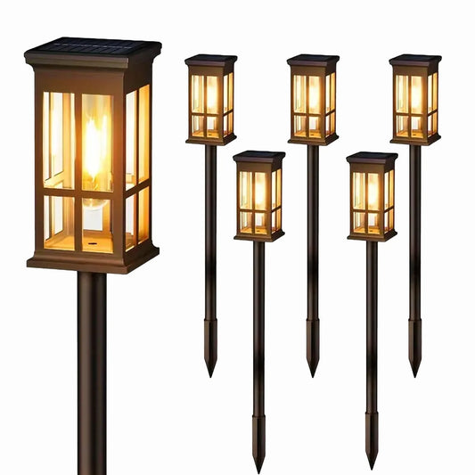 6 Pack Solar Pathway Lights - Super Bright Outdoor Solar Lights for Patio/Patio/Sidewalk - Outdoor Gifts