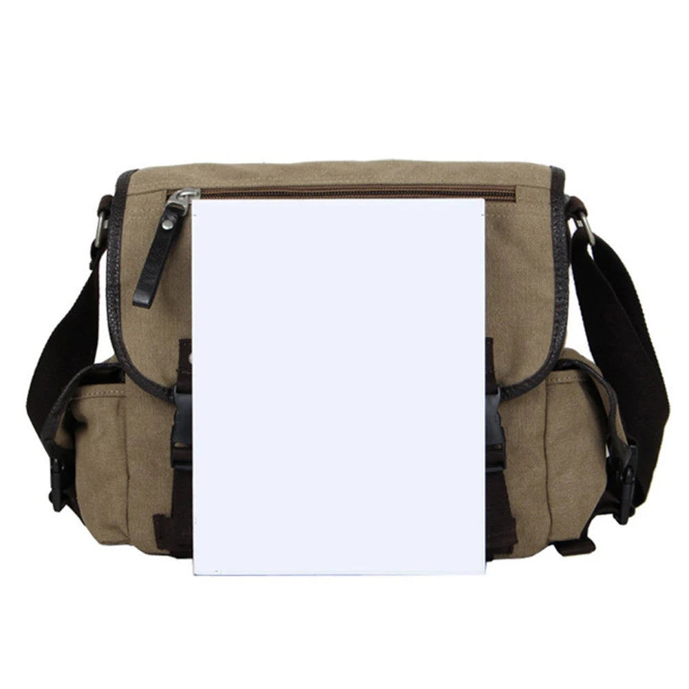 Large Capacity Vintage Crossbody Bag for Men and Women Adjustable Strap Water Resistant Messenger Handbag